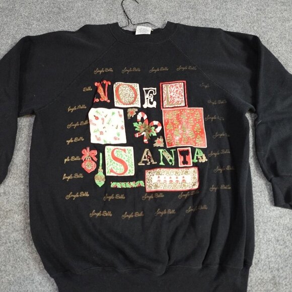 American Vintage Other - Santa Sweatshirt M Black Vintage Raglan Christmas Noel